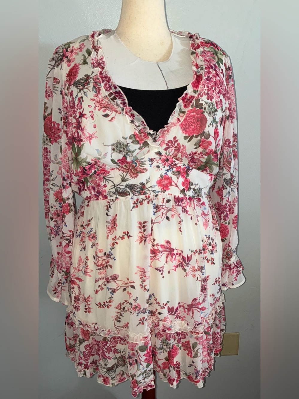 Fashion Nova Floral Ruffle Dress— Size 3X